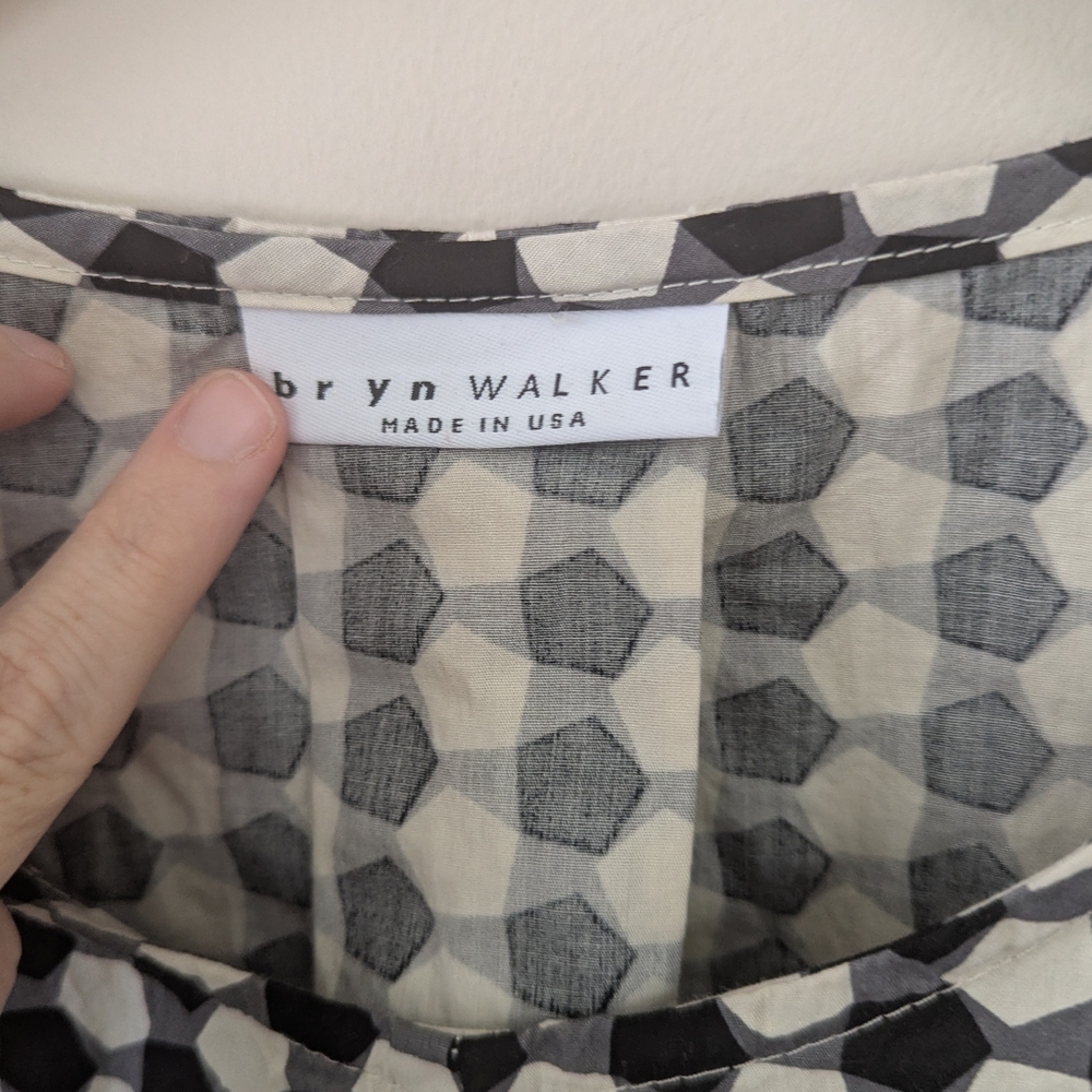 Bryn Walker Lucinda Organic Cotton Poplin Checkered Print‎ Top - Picture 4 of 12